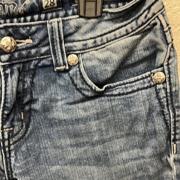 Miss Me Low Rise Bling Pocket Boot Cut Jeans 28 Y2K - Picture 5 of 7